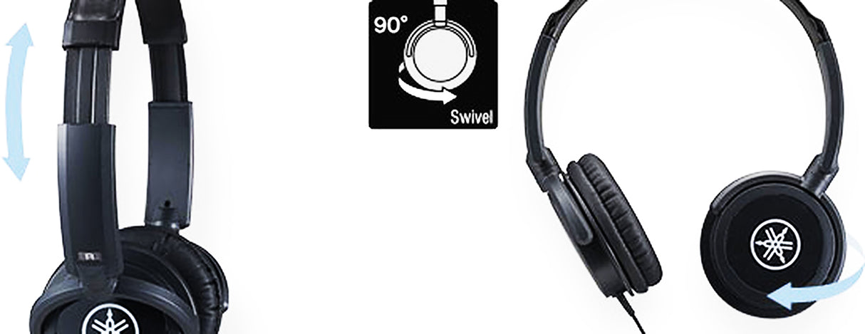 Yamaha HPH-100B On-Ear Studie Høretelefoner (Sort)