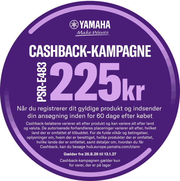 Yamaha cashback-kampagne: få 225 kr. retur – se hvordan